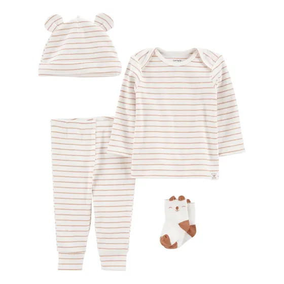 Set Carters 4 Piezas Pantalón Remera Gorro Medias Algodón Ub