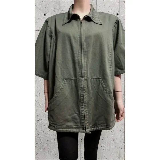 Campera Jean Verde Militar Manga 3/4 Talle Grande 3xl Divina