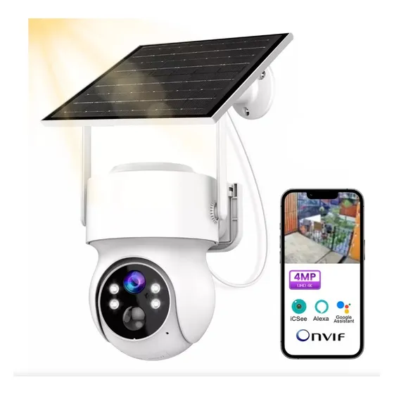 Camara De Seguridad Wifi Con Panel Solar 4mp 2k Ultra Hd