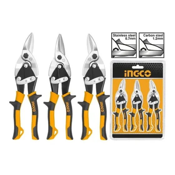 Kit 3 Tijeras Para Chapa 10  Ingco Htsnk0110 - Tyt