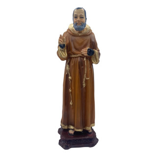 Padre Pio 30 Cm Resina Ojo De Cristal Y Pestaña Padre Pio 30 Cm Resina Ojo De Cristal Y Pestaña