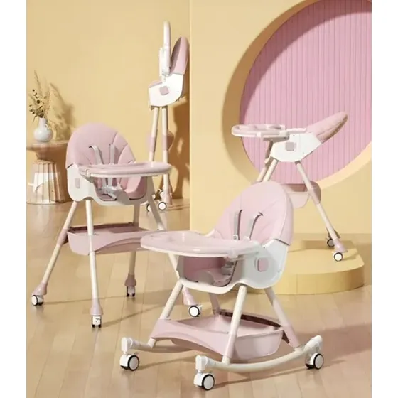 Silla Comedor Bebe 3 En1 Mecedora, Doble Altura
