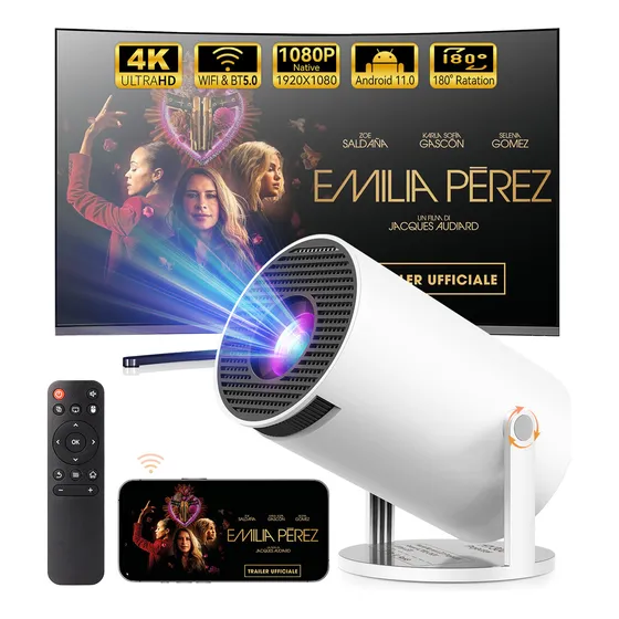 Hotu Proyector Profesional Hy300pro Cañon Proyector Proyector 8k Tv Portatil Led Profesional Proyector Smart Tv Mini Home Projector Projector Proyector Precio Hy300pro Blanco Bluemos