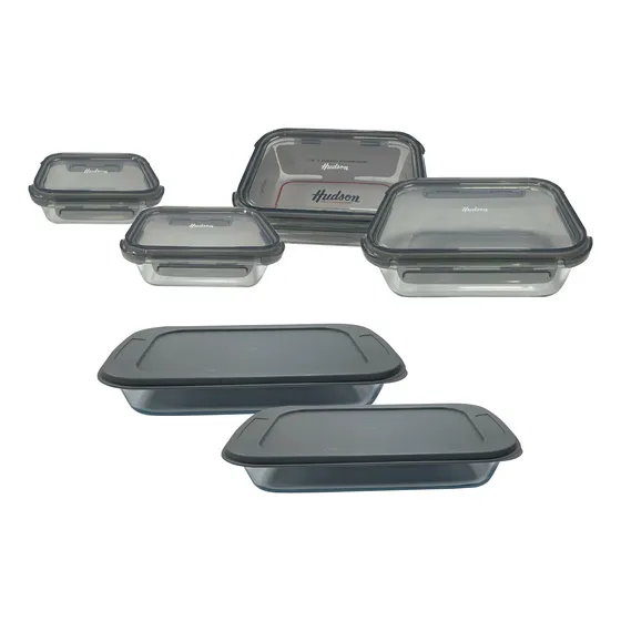 Set 6 Tuppers Vidrios Con Tapa