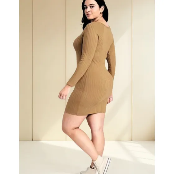 Vestido Morley Manga Larga Afelpado Talla L/xl