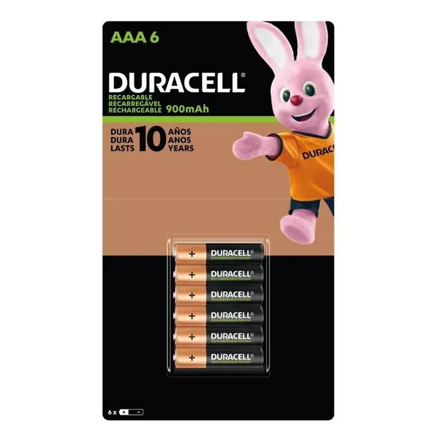 Duracell Recargable MN2400 pilas AAA recargables 900mAh 6 unidades