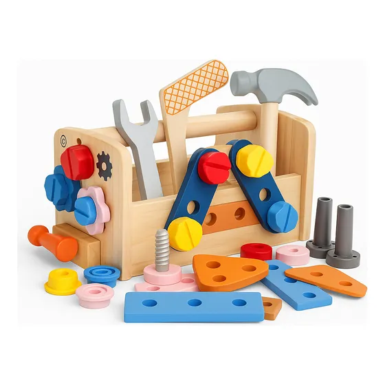 Caja Herramientas Madera Didáctica Montessori Niños Juguete