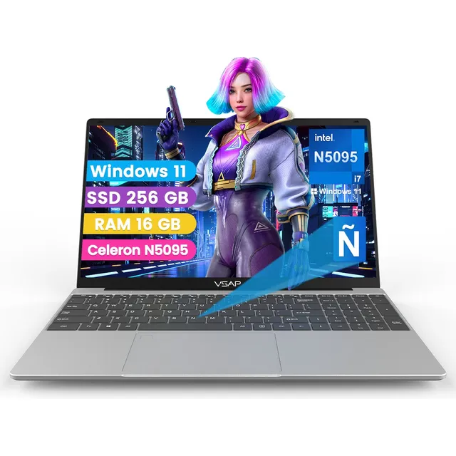 Laptop VSAP Win 2 En 1 Intel Celeron N5095 De 16g Ram 256g Ssd Color Plateado