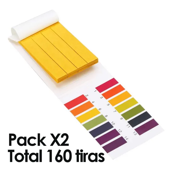 Pack X2 80 Tiras De Papel Medidor Medir Ph Indicador Calidad
