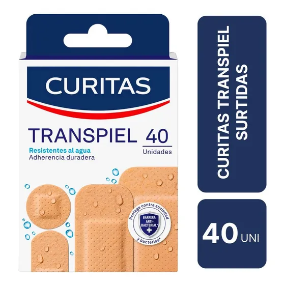 Curitas Transpiel Pack X 40 U Diferentes Medidas Resistentes Nombre del diseño TRANSPIEL
