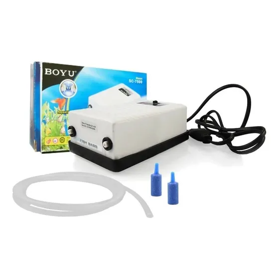Bomba De Ar 2 Saídas Boyu Sc-7500 Borbulhas Oxigena Aquários 220v