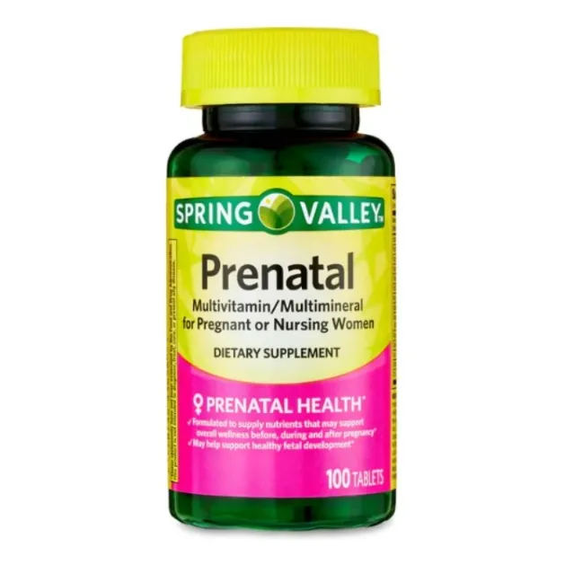 Multivitaminico Prenatal Spring Valley + Embarazo + 100 Caps
