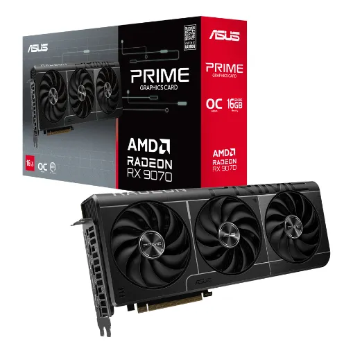 Tarjeta De Video Asus Prime Rx 9070-o16g: 16gb Gddr6, Interfaz De Memoria De 256-bit, Salida Hdmi 2.1, 3x Displayport 1.4a Y Soporte Pcie 4.0