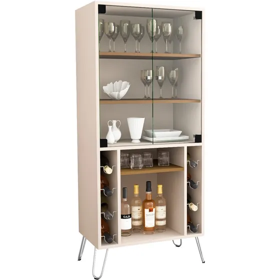 Cristalero Bar Aparador Bodega Modular - 136 Cm Alto - Scala