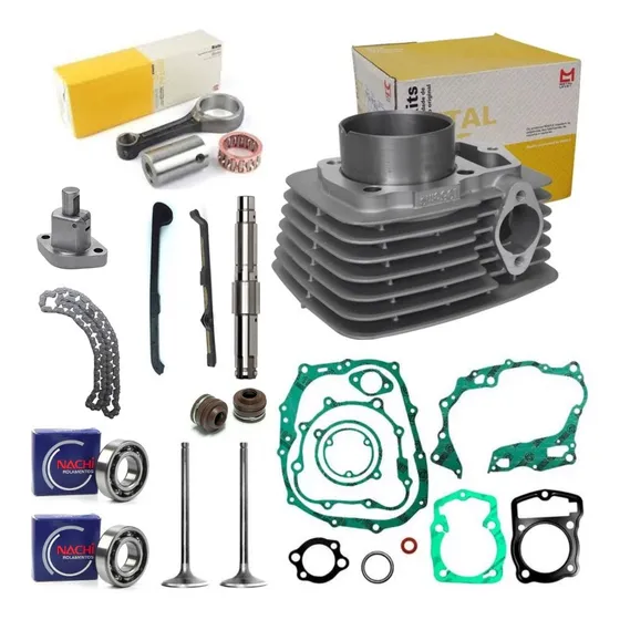 Kit Cilindro Cbx 200 Strada Xr 200 Nx 200 Eixo Guias Corrent