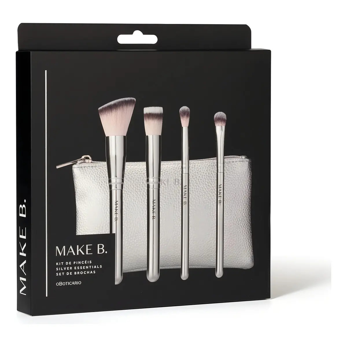 Kit Pincel De Maquiagem Make B. Essentials O Boticário Cor Prateado
