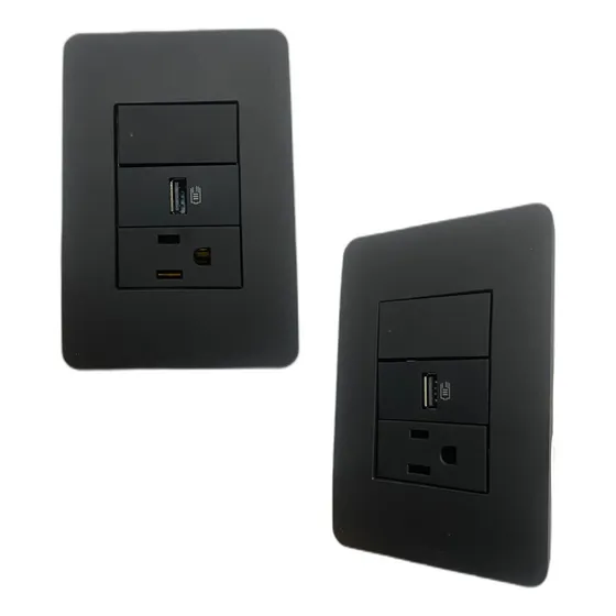1 Placa Armada Bticino Negro Mate Usb Y Contacto