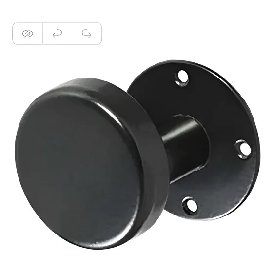 Pomo Manija Simple Picaporte Fijo Hierro Negro Forja 4203