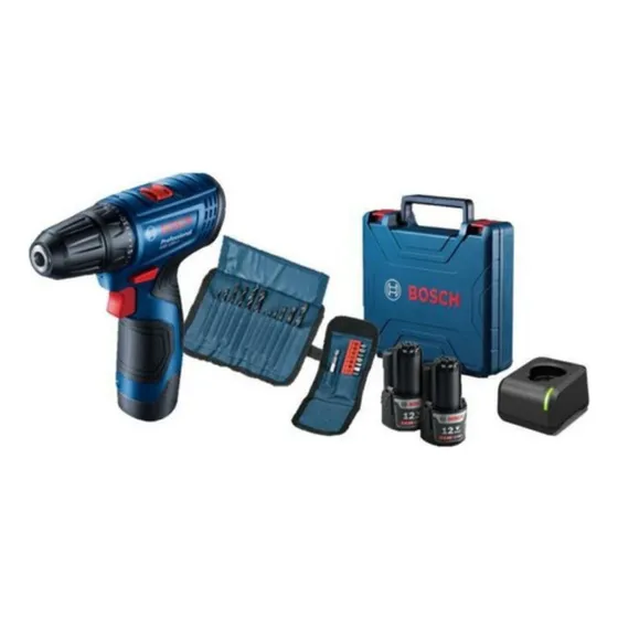 Taladro Atornillador Bosch Gsr 2 Baterías 23 Accesorios Azul