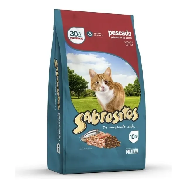 Alimento Sabrositos Gato Sabor Pescado 10kg + Ratoncito