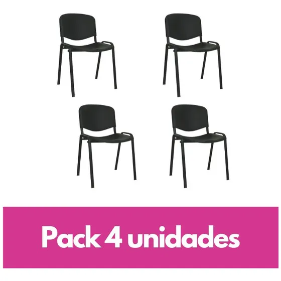 Silla SLL002-N Marca Genérica Restaurant Iso PP Silla Visita 4 Unidades Negro