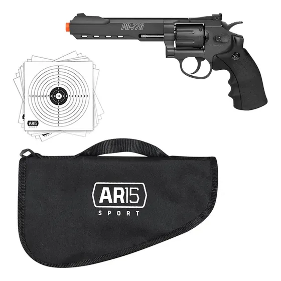 Combo Revolver Metal 4.5mm Pr-776 Co2 + Capa Acolchoada