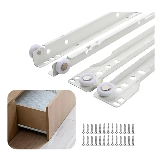 Corredera Esmaltada Blanca/ Riel 30cm (10 Pares) Cb030-10