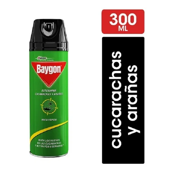 Baygon Verde Mata Cucarachas Y Arañas 300 Ml X 8 Unidades