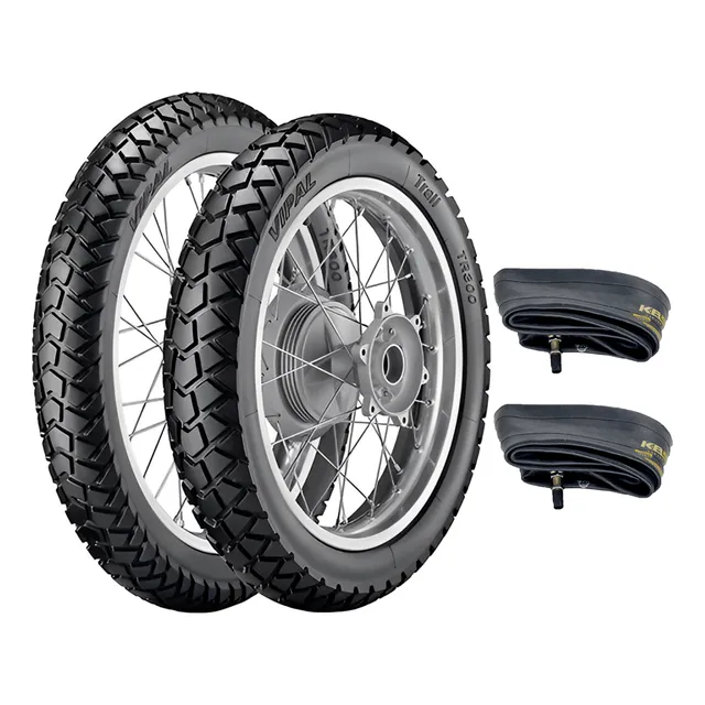 Par Pneu Tr300 Vipal 60/100-17 + 80/100-14 +2 Câmara Biz Pop