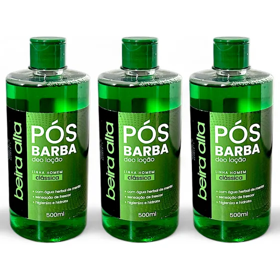 Deo Loção Pós Barba Beira Alta Clássica 500ml - 3 Unid