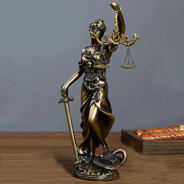 Diosa De La Justicia De Cobre Griega Divina Estatua Arte