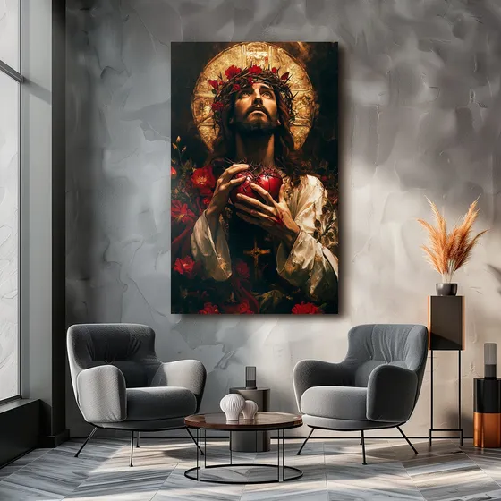 Quadro Decorativo De Jesus Cristo 90x60 Grande Variedades Pr