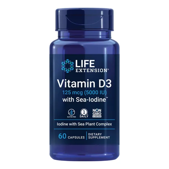 Suplemento Life Extension De Vitamina D3 125 Mcg (5000 Ui) 6