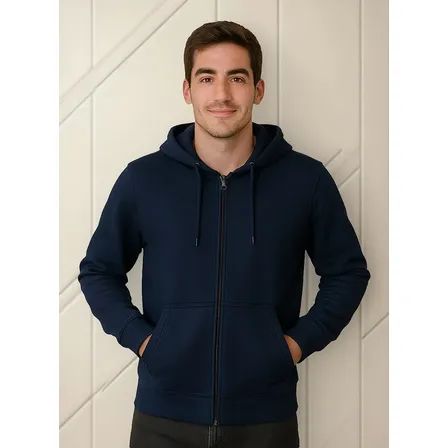 Blusa De Moletom Com Zíper Canguru Capuz Flanelado Inverno