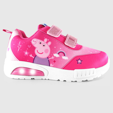 Zapatillas Footy Peppa Pig Con Luz Abrojo Led Niñas Zapatillas Footy Peppa Pig Con Luz Abrojo Led Niñas