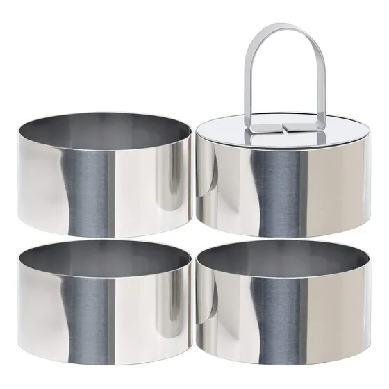 / Forma Redonda Para Bolo Com 4 Peças Para Sobremesa Mousse