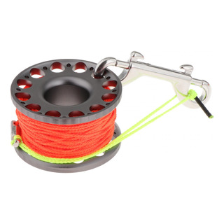 Carrete De Buceo Con Clip De Perno De Doble Carrete Gris Carrete De Buceo Con Clip De Perno De Doble Carrete Gris