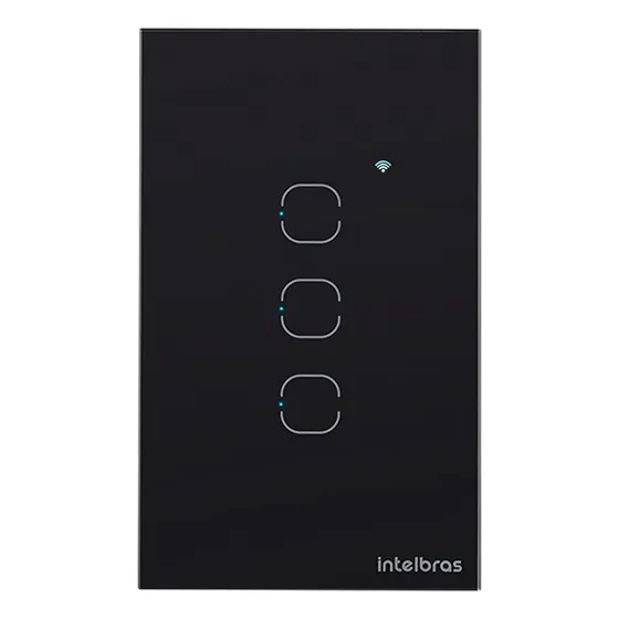 Interruptor Inteligente Wi Fi 3 Botões Touch Alexa Intelbras