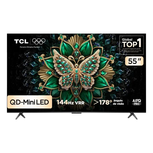 Smart Tv Tcl 55 Polegadas Qled Mini Led 4k C6k Wifi Bluetooth Google Tv 4 Hdmi 144hz Hdr10+ 55c6k