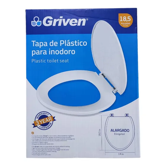 Tapa Asiento Para Wc Poceta Elongado Griven 