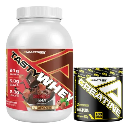 Whey Protein 3w Suplemento 900g+creatina 100% Pura Adaptogen Chocotella