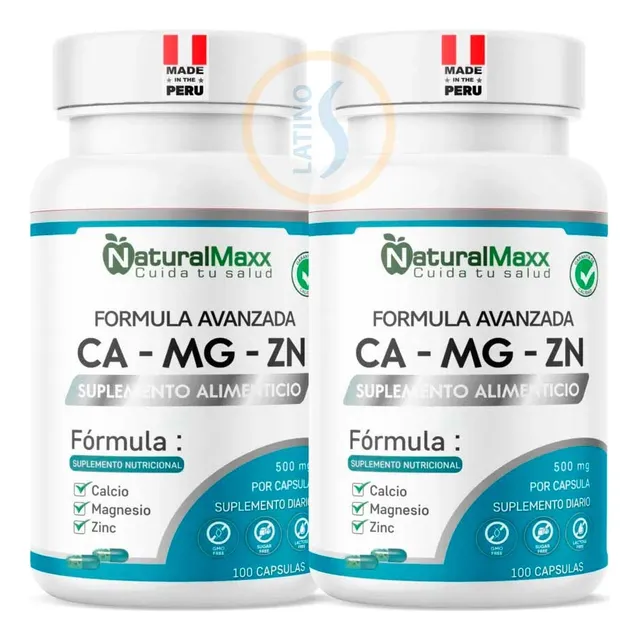 Calcio Magnesio Zinc Naturalmaxx Cápsulas 100 Unidades 2pack