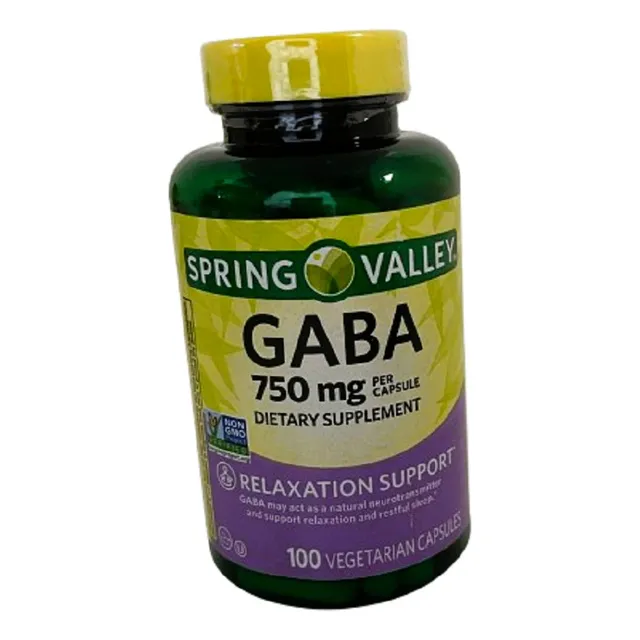 Gaba 750mg 100vegcaps  Spring Valley Sin Sabor