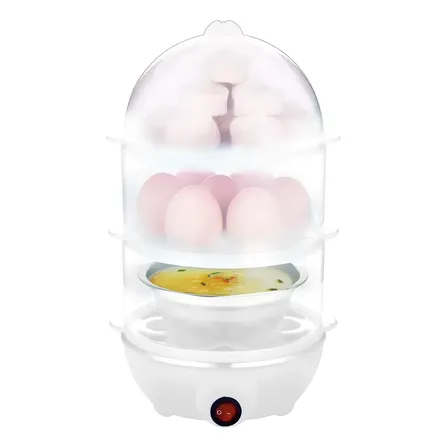 Cocedor De Huevos Eléctrico A Vapor Multifunción Triple-layer White Us 50hz/60hz