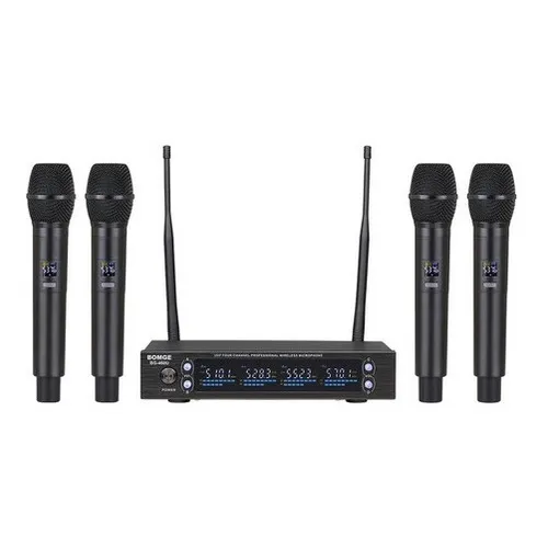 Bomge 460U - 4 Handheld Dynamic Uhf Sistema Inalámbrico Profesional Color Negro