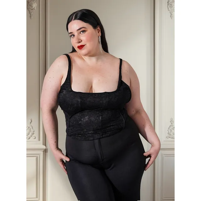 Musculosa Top Corset De Encaje - Talles Grandes ( L - 4xl )