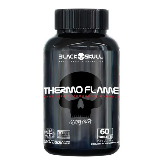 Thermo Flame Caveira Preta -(60tabs) - Black Skull Sabor Sem sabor