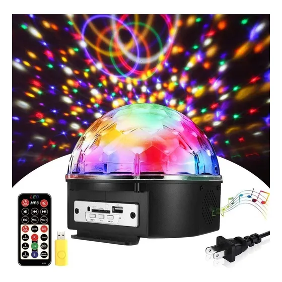 Bola Led Rgb Mp3 Projetor Festa Magic Ball Musica 127/220v