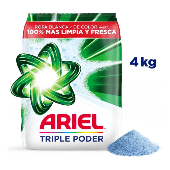 Detergente Polvo Ariel Triple Poder X 4kg