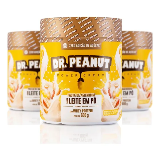 3x Pasta De Amendoim Com Whey Protein 600g Cada - Dr Peanut
